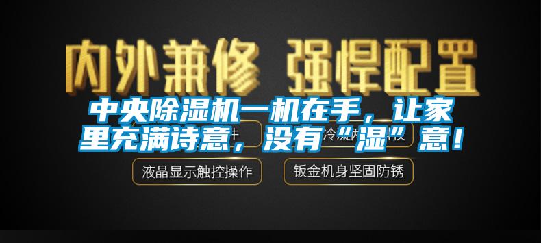 中央除濕機(jī)一機(jī)在手，讓家里充滿詩意，沒有“濕”意！