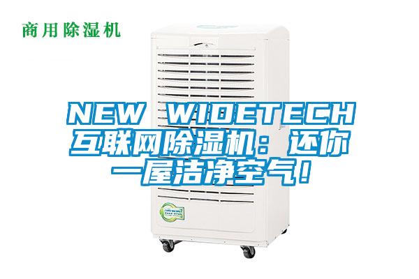 NEW WIDETECH互聯(lián)網(wǎng)除濕機：還你一屋潔凈空氣！