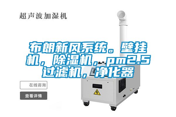 布朗新風系統(tǒng)。壁掛機，除濕機，pm2.5過濾機，凈化器