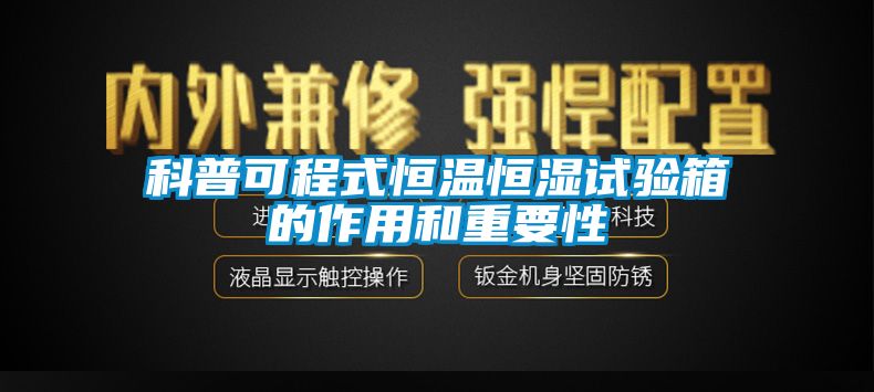 科普可程式恒溫恒濕試驗箱的作用和重要性