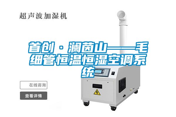 首創(chuàng)·瀾茵山——毛細管恒溫恒濕空調(diào)系統(tǒng)